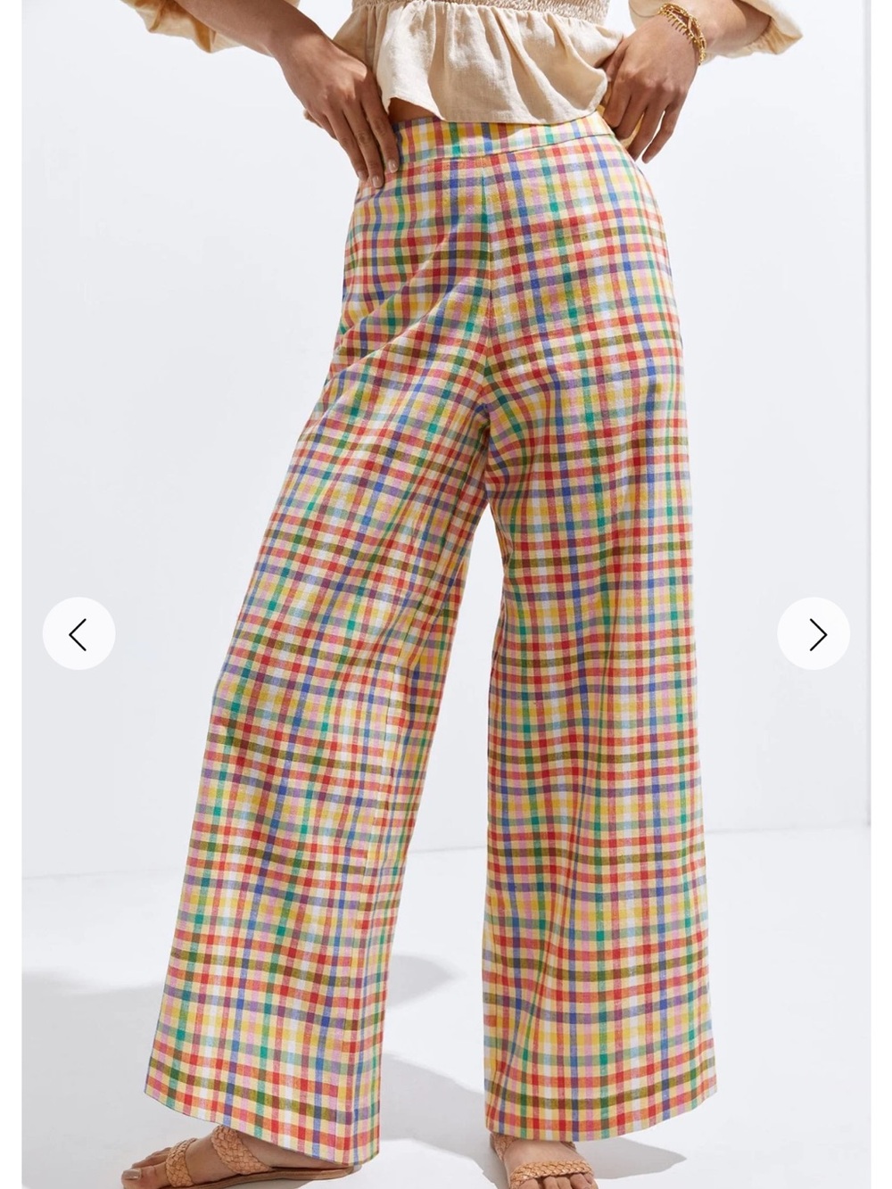 Eva Franco Multicolor Plaid Wide-Leg Pants
